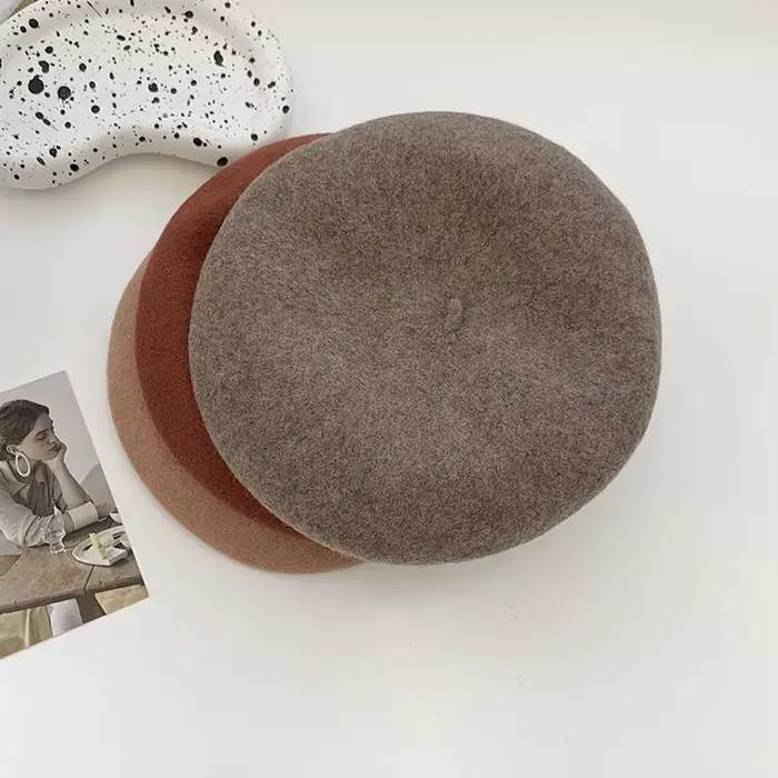 Béret chapeau femmes britannique rétro automne hiver laine peintre