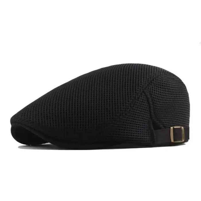 Chapeau d'artiste polyvalent en maille, béret lavable, respirant, creux, chapeau de soleil rétro vin