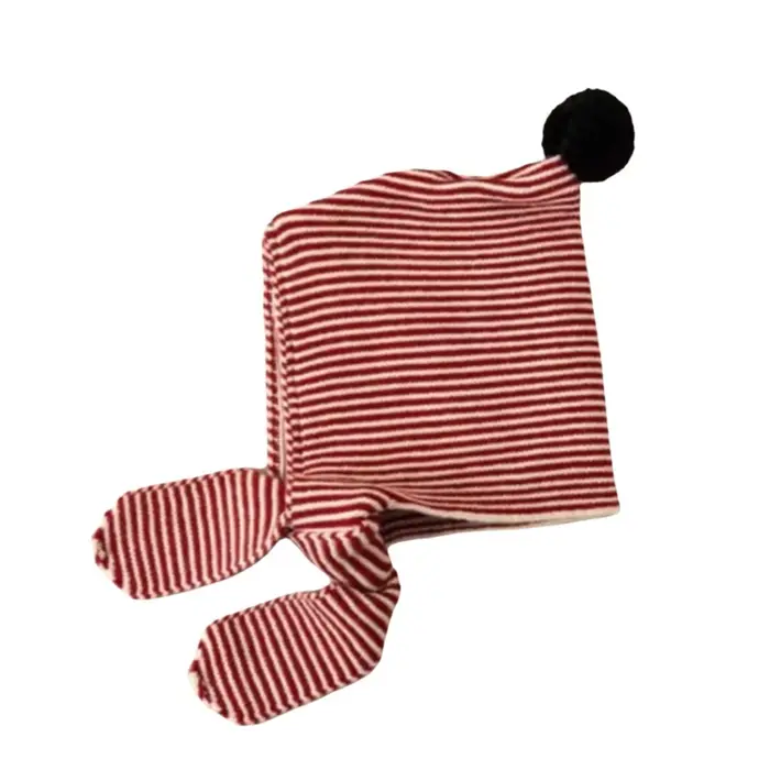 Écharpe 2 en 1 pour enfants, chapeau à rayures épaisses, capuche tricotée, Protection des oreilles, 