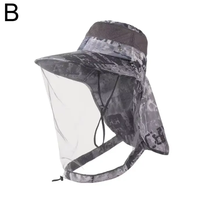 Chapeau de soleil anti-moustiques avec voile intégré et protection cou pour hommes et femmes, idéal