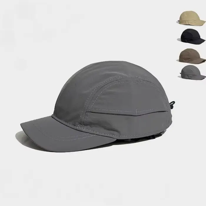 Casquette classique noire à 5 panneaux en maille pour hommes et femmes, style uni respirant, idéale 