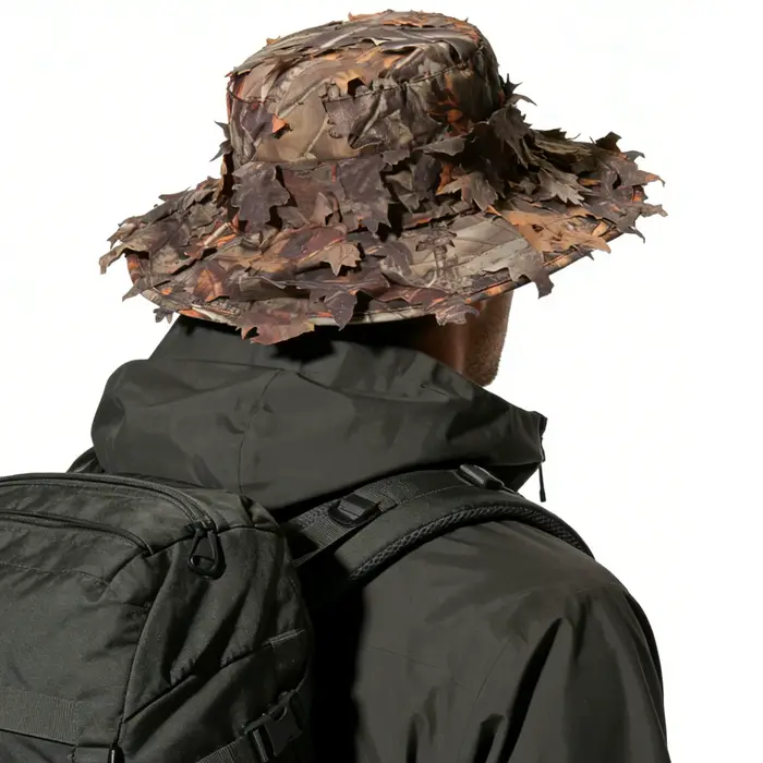Chapeaux Boonie Camouflage Homme Feuilles 3D Casquettes Tactiques Camo