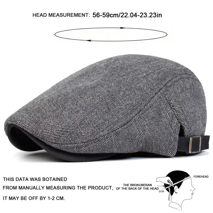 Casquettes de gavroche rétro à motif chevrons pour hommes