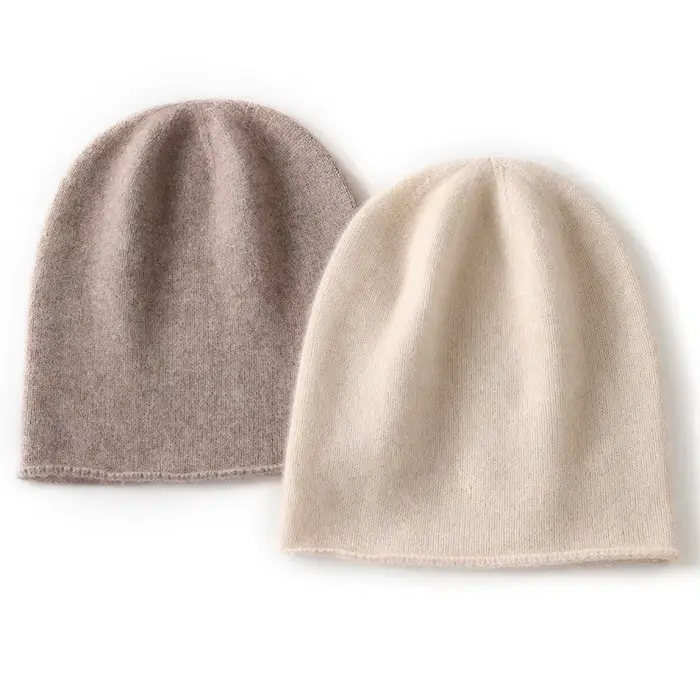 Bonnet en Cachemire Tricoté Unisexe Hiver 100%