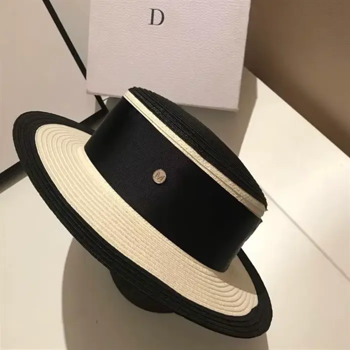 Chapeau de paille Chic à dessus plat, polyvalent, rétro britannique, Panama, chapeau de voyage en pl