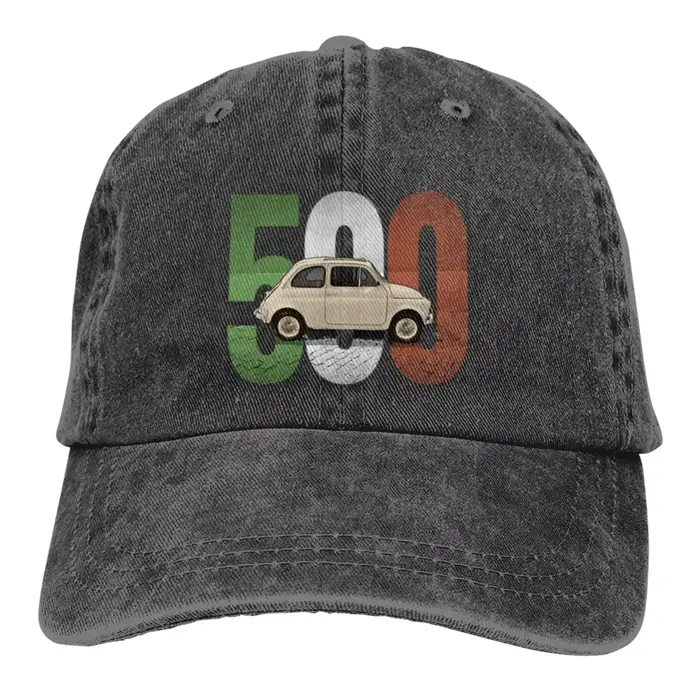 Casquette de baseball Fiat 500, classique sur blanc, pour jeunes en plein air