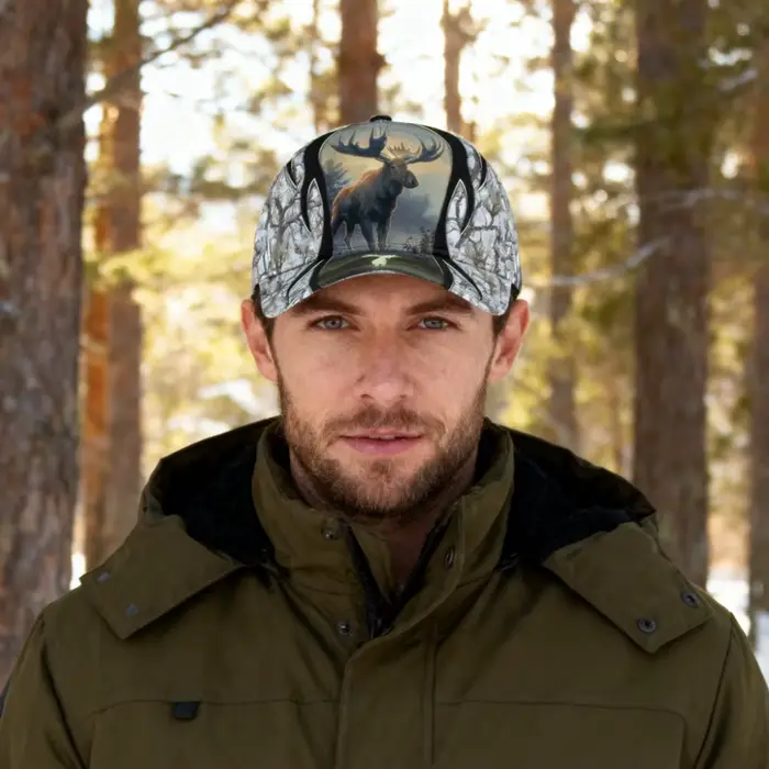 Casquette de baseball imprimée Snow Moose