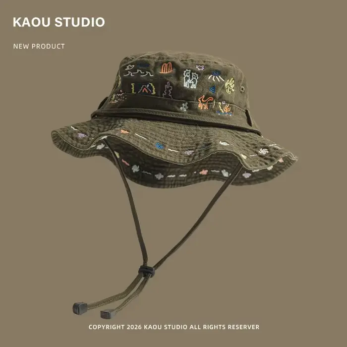 Chapeaux Bob Brodés Style Harajuku Mignons à Motifs de Dessins Animés pour Hommes et Femmes – Protec