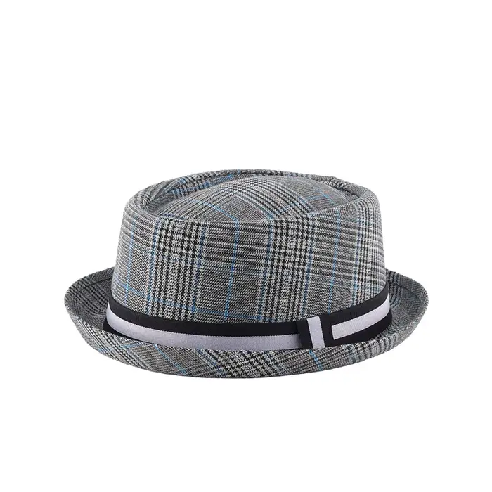Chapeau pare-soleil, chapeau de gentleman jazz à carreaux tendance, chapeau haut de forme britanniqu