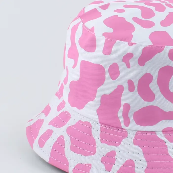 Casquette de pêche réversible pour femme imprimée vache rose, chapeau de seau multicolore, style sport et moderne pour femmes, printemps, été, automne
