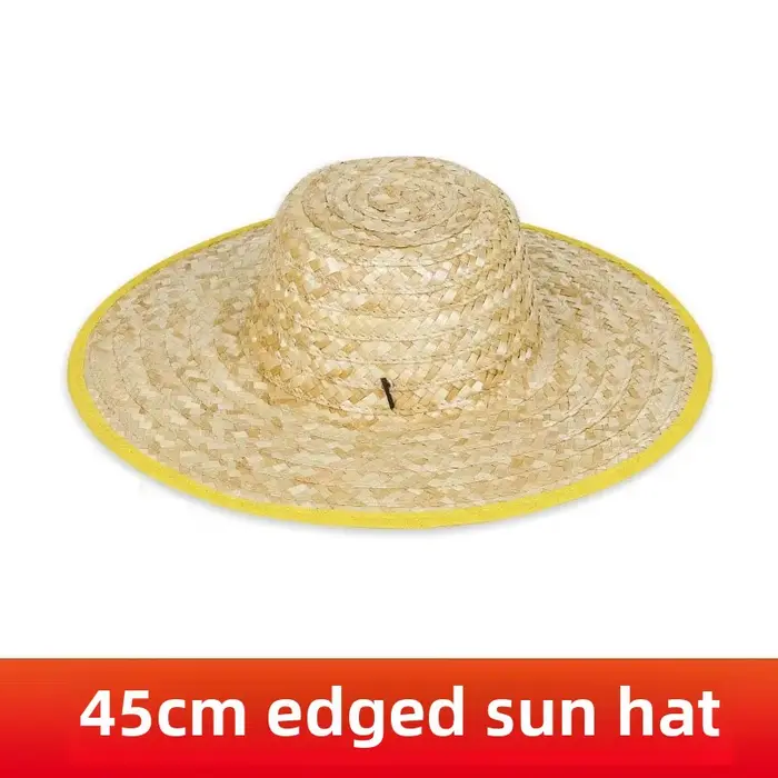Chapeau de paille tressé pour homme, à large bord, protection solaire, protection du travail, casque