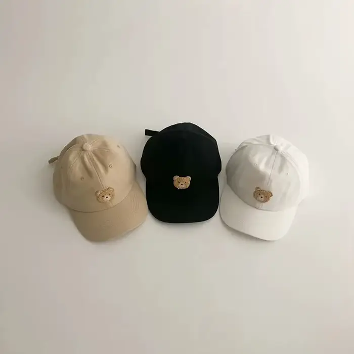 Casquette de Baseball brodée d'ours mignon pour enfants