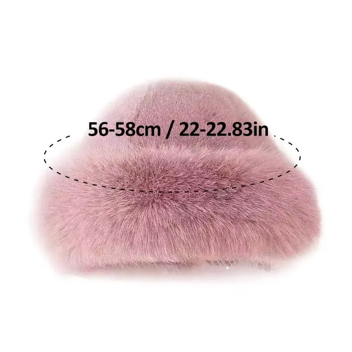 Chapeau seau en fausse fourrure pour femmes