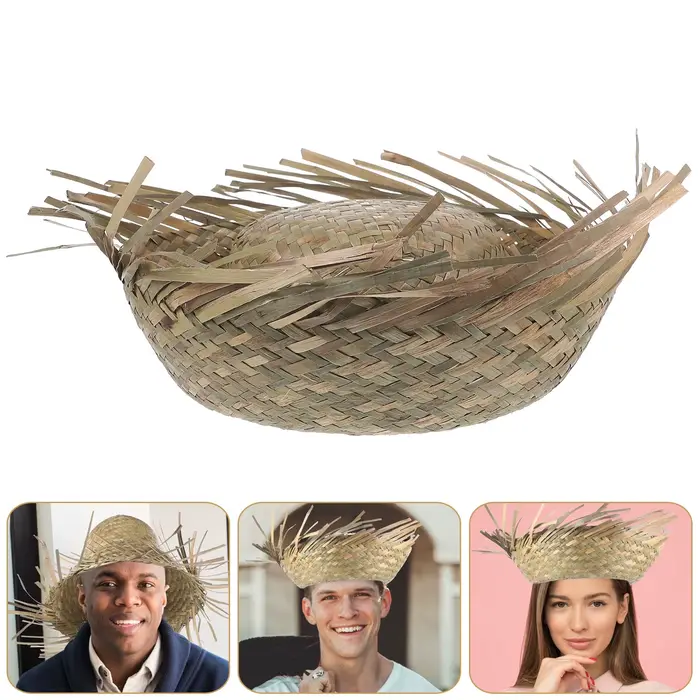 Chapeau de plage pour hommes, chapeau de soleil en paille tissée, accessoire de fête en plein air de