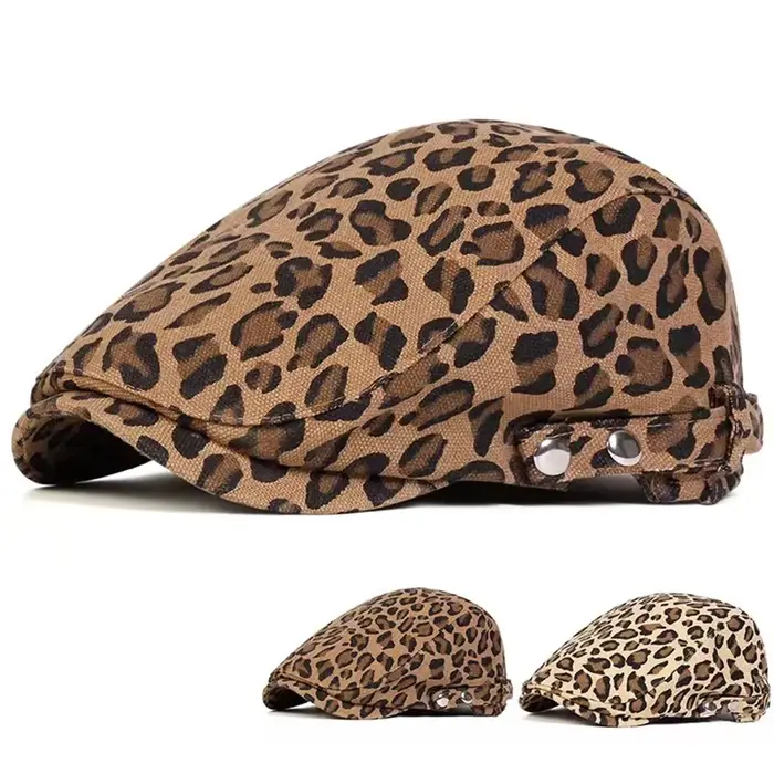 Casquettes unisexes à imprimé léopard
