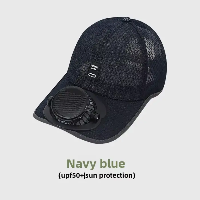 Chapeau de soleil respirant avec ventilateur solaire, casquette de baseball anti-UV avec ventilateur