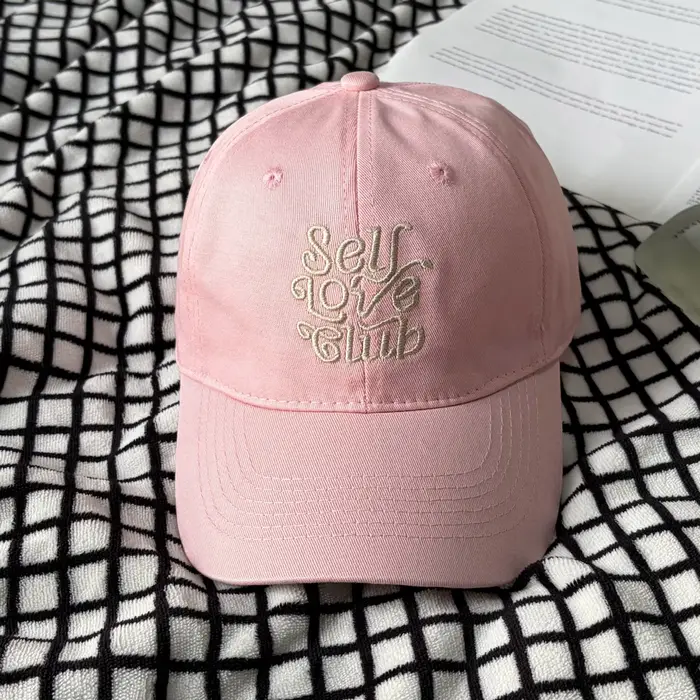 Casquette de baseball rose en coton doux pour femme