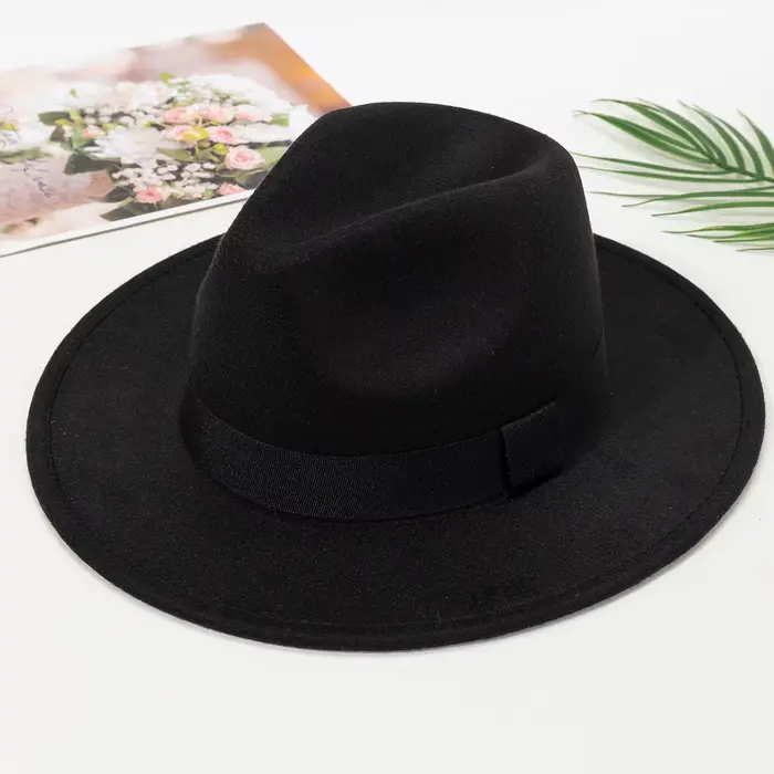 Chapeau jazz en ruban noir tendance pour enfants