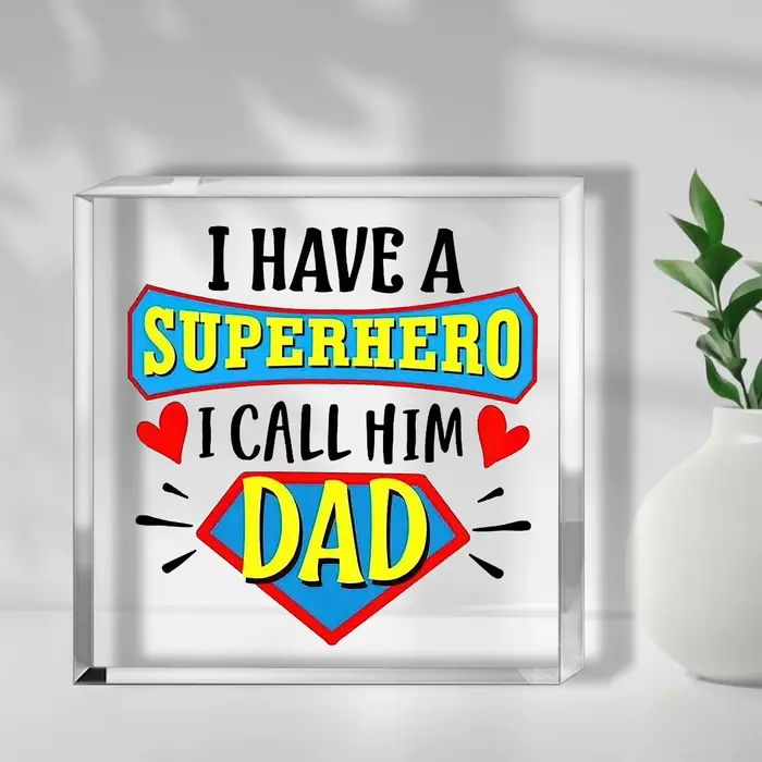 Cadeau souvenir de la fête des pères pour papa, j'ai un héros, j'appellez-le papa, cadeaux pour papa