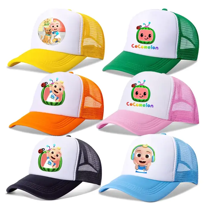 Cocomelons casquette de Baseball été parasol chapeau respirant langue de canard en plein air maille casquettes Anime mignon garçons filles Parent Sport chapeaux de soleil