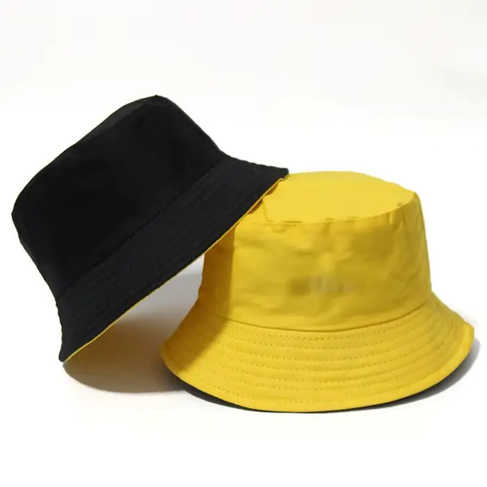 Chapeau de seau réversible en coton pour hommes et femmes avec protection solaire et douze couleurs pour diverses occasions de loisirs et événements