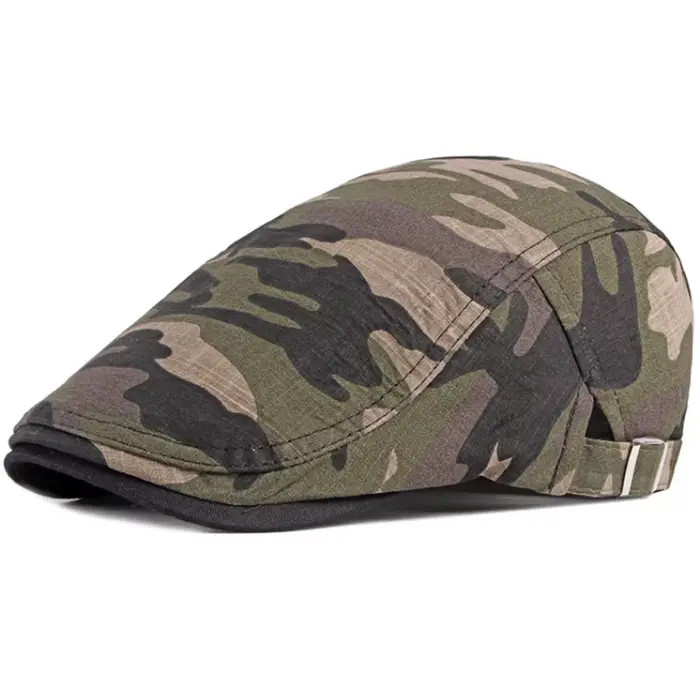 Béret unisexe HT4639 pour homme et femme, style artiste vintage, casquette plate printemps, ajustabl