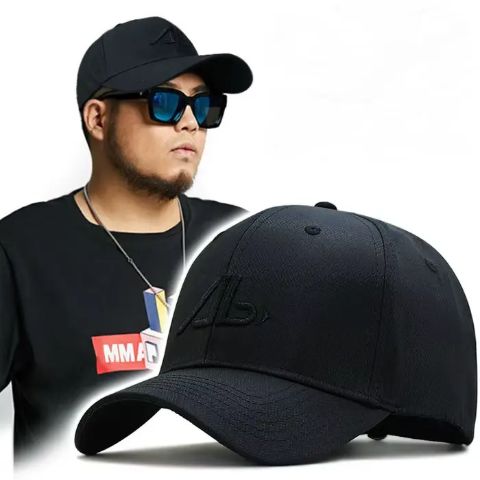 Casquette de baseball Beckyruiwu pour hommes de grand format en polyester solide avec protection solaire et ajustement réglable pour activités extérieures et quatre saisons
