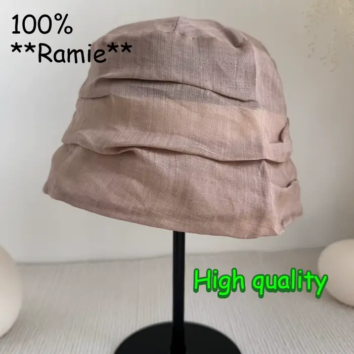 Chapeau Bob 100% Ramie Japonais Vintage Froissé pour Femme