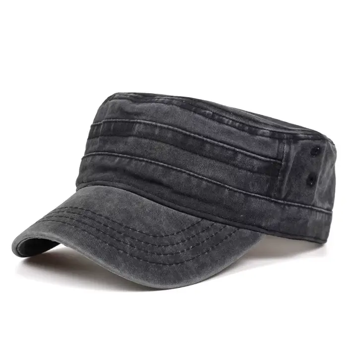 Casquette militaire vintage en coton délavé pour homme