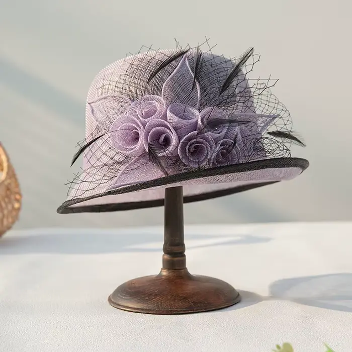 Chapeau de cérémonie élégant pour femme, style philippin, en gaze de lin, pour banquet, inspiré de l