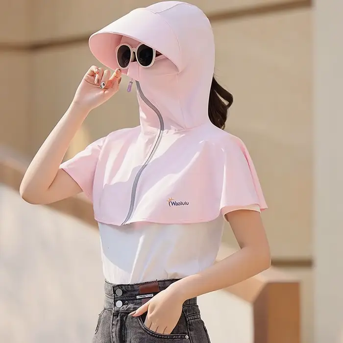 Casquette de pêcheur avec protection du cou et du visage en soie glacée, idéale pour la randonnée, l