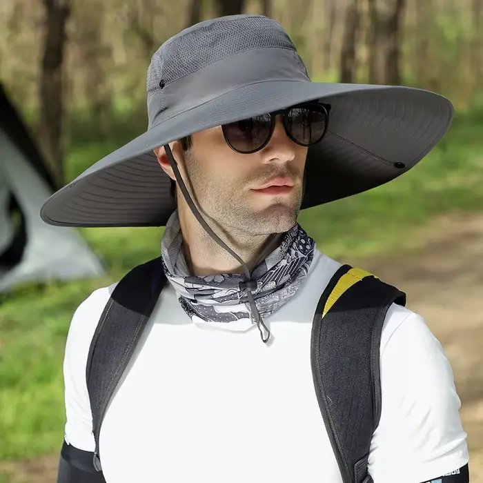 Chapeau de soleil pour homme avec large bord de 15 cm
