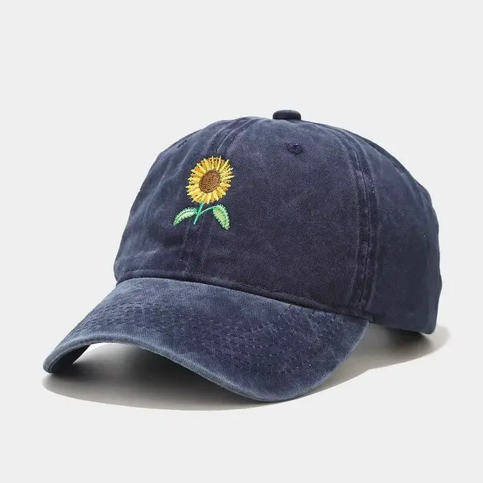 Casquette de Baseball brodée de fleurs en coton 2024