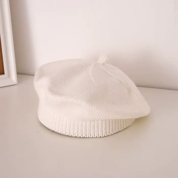 Béret à fleurs pour bébé, bonnet tricoté chaud d'hiver pour nourrissons filles, casquettes de peintr