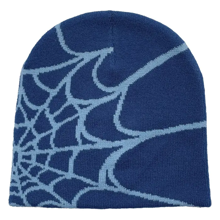 Chapeau en tricot imprimé toile d'araignée unisexe