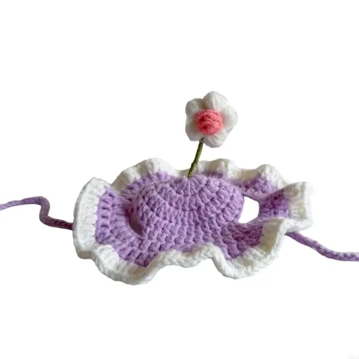 Chats fleurs chapeau chapeau crocheté