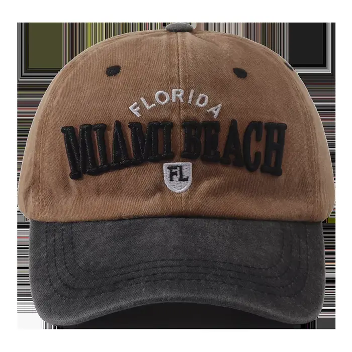 Miami Beach Letter Casquette de baseball brodée Hip Hop Snapback Chapeau réglable en coton Snapback 