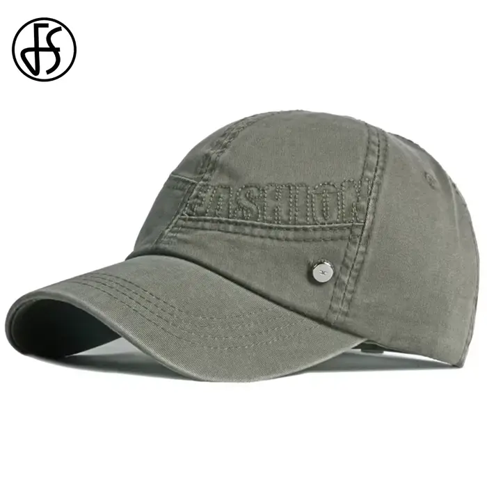 Casquette de baseball vintage FS vert armée avec lettres