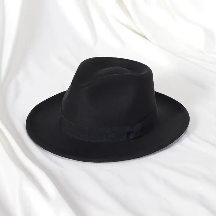 Nouveaux chapeaux Fedoras hommes Vintage noir feutre à large bord Jazz chapeaux homme pour hommes fe