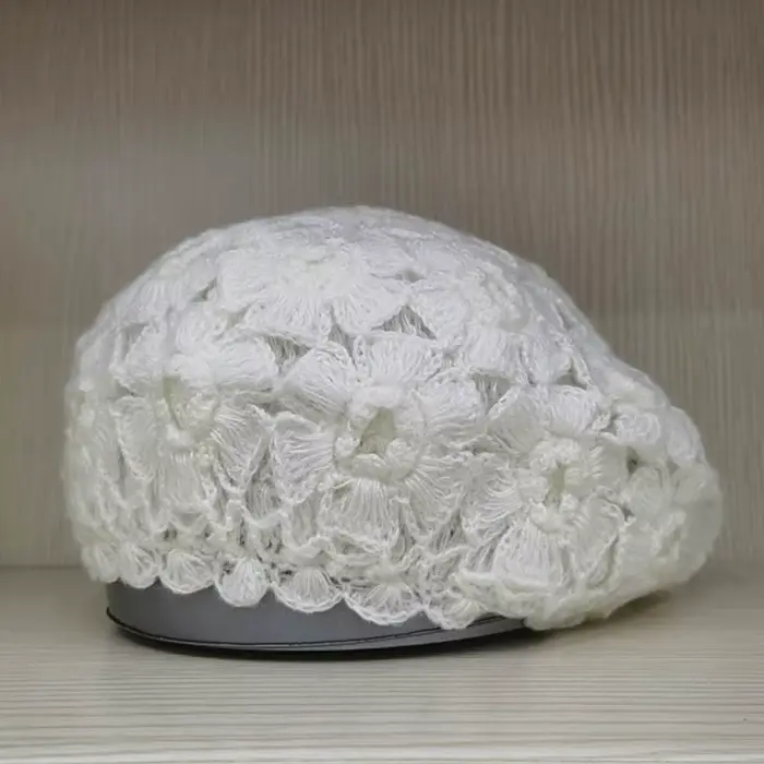 Béret français en coton pour femme, chapeau décontracté, fait à la main, découpe florale, automne, hiver, élégant et confortable pour toutes les occasions