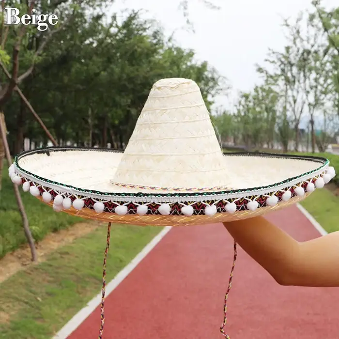 Chapeaux de paille de style mexicain à large bord pour hommes et femmes, chapeau de soleil extérieur