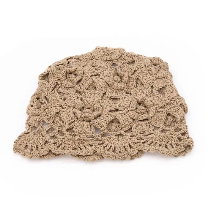 Bonnet fin creux en dentelle respirante pour femme, mouchoir au crochet, chapeau en fil de coton Par