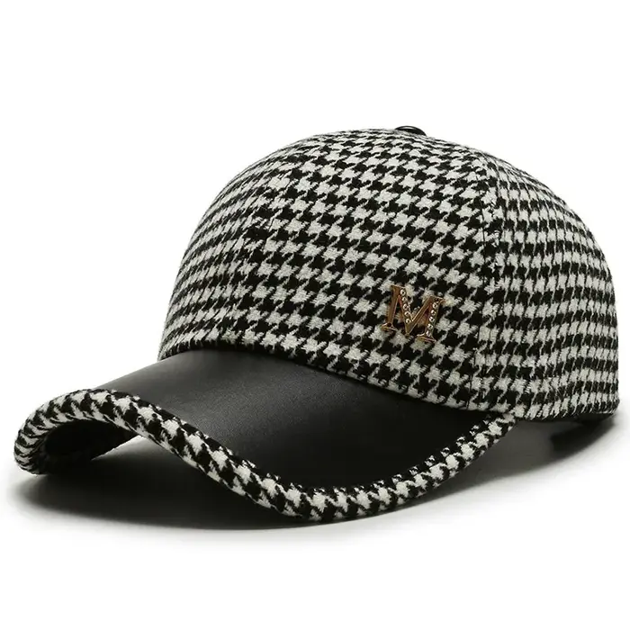 Casquettes de baseball de luxe FS marron à carreaux britanniques pour hommes, chapeau vintage pied-d