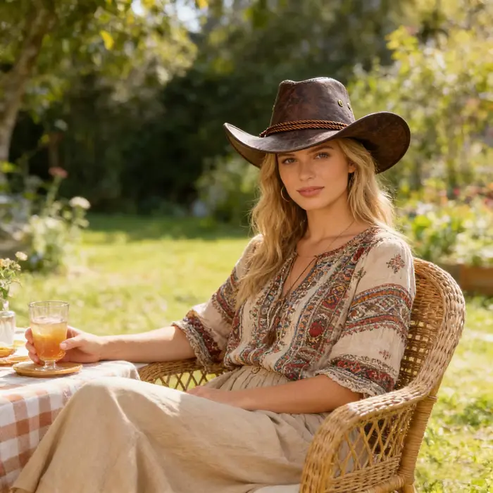 Chapeau de cowboy rustique pour hommes et femmes