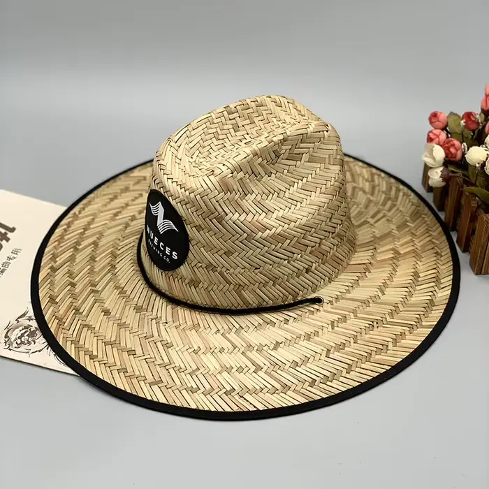 Chapeau de Sauvetage en Paille avec Corde Attachée pour Femme, Grand Avant-toit, Plage, ander, Été, 