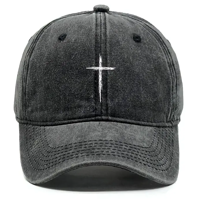 Casquette de Baseball croix blanche, chapeau de camionneur à bord brut, Snapback réglable pour l'alp