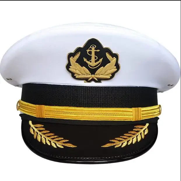 Casquette de marine avec broderie pour homme, chapeau de capitaine, marin, 56-60cm, printemps