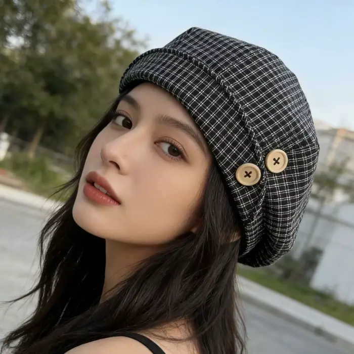 Béret Littéraire Femme – Chapeau Décontracté Tendance Double Usage Printemps-Été-Automne Style Doux 