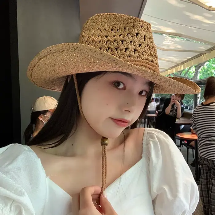 Chapeau Panama de Cowboy occidental pour hommes et femmes