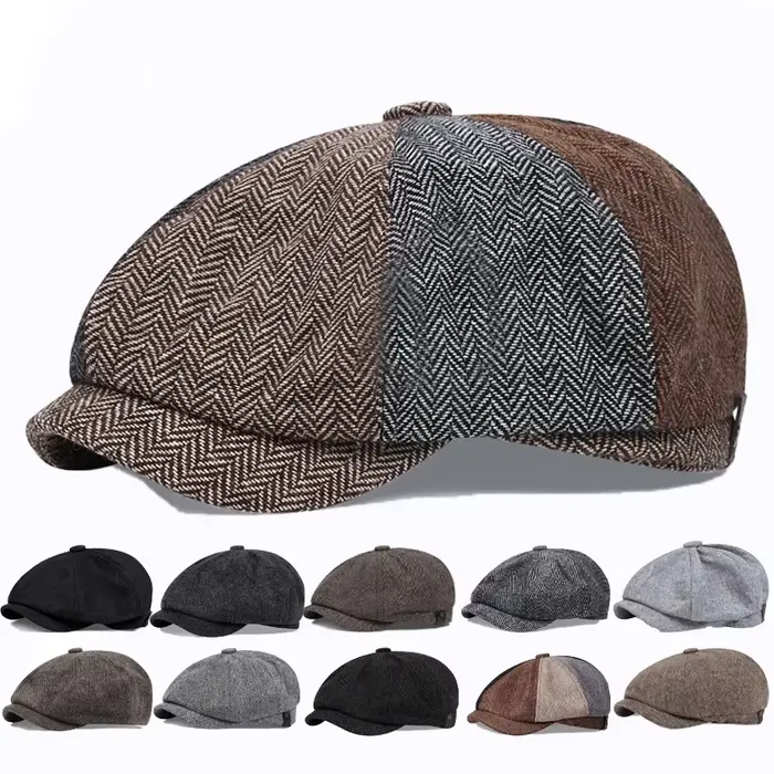 Hiver hommes décontracté gavroche chapeau Gentleman casquette rétro béretHats sauvage chapeaux décontractés unisexe